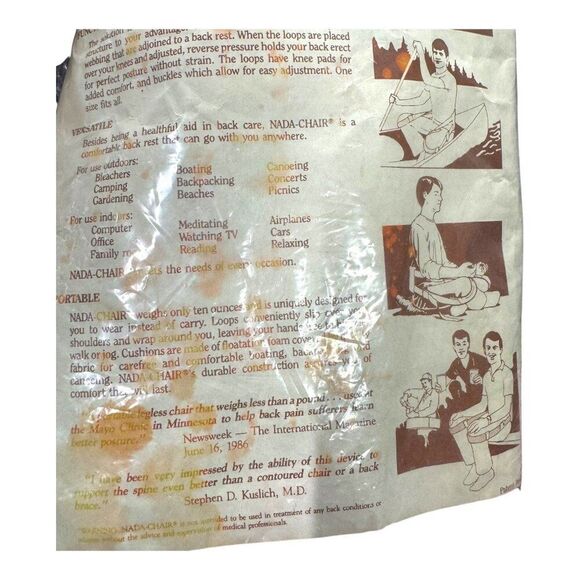 Nada Chair BackSling Adjustable Back Support Posture Pain Relief Rainbow Vintage - Picture 8 of 8